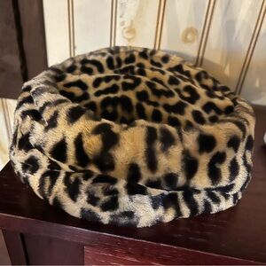 Leopard Print Faux Fur Hat, vintage